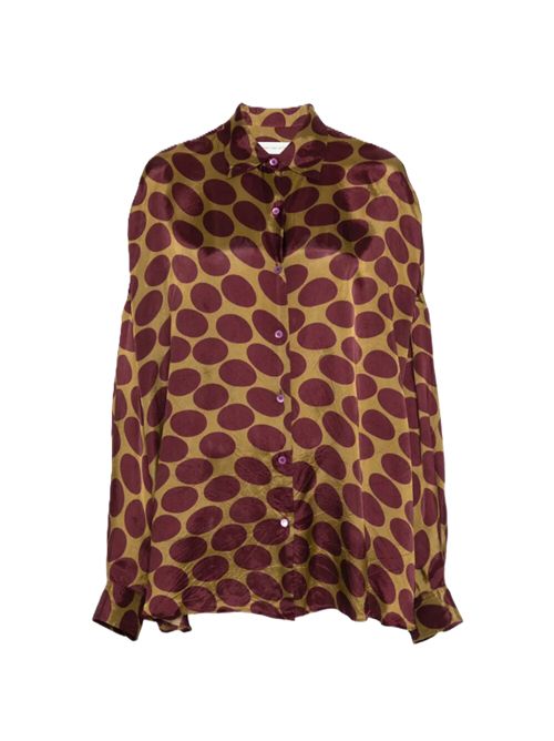 Dries van noten camicia slim in viscosa stampata CAMEL DRIES VAN NOTEN | 261-010700-3017102 CAMEL